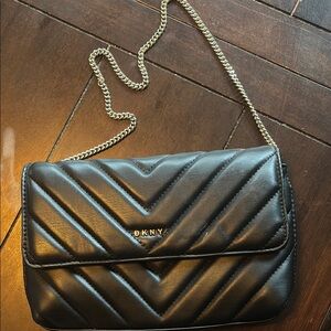 DKNY Black Quilted Chain Bag